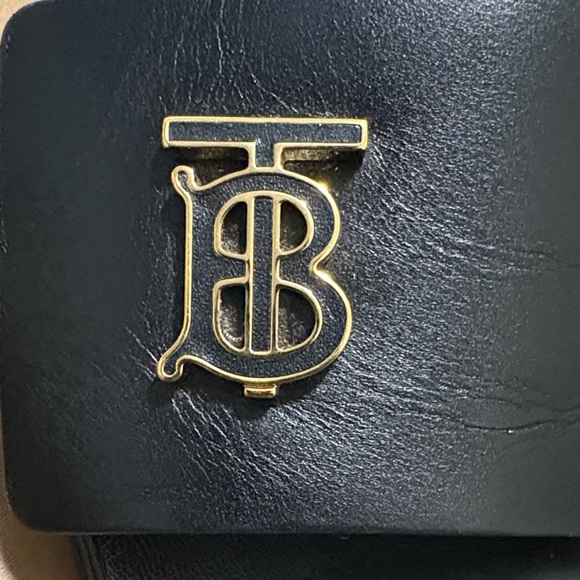 Burberry Black Slides with Gold Logo - Picture 12 of 16